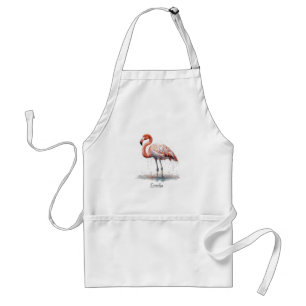 Flamingo Straling: Waterverf Flamingo, op maat Standaard Schort