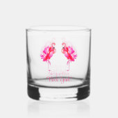 Flamingo Strand Bruiloft Bruidsmeisje Flock Ja Whisky Glas (Voorkant)