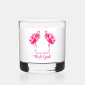 Flamingo Strand Bruiloft Bruidsmeisje Flock Ja Whisky Glas (Achterkant)