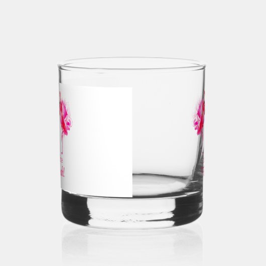 Flamingo Strand Bruiloft Bruidsmeisje Flock Ja Whisky Glas (Rechts)