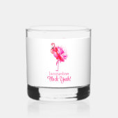 Flamingo Strand Bruiloft Bruidsmeisje Flock Ja Whisky Glas (Achterkant)
