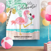 Flamingo Strand Cocktail Tropische Verjaardag Wand Wandkleed