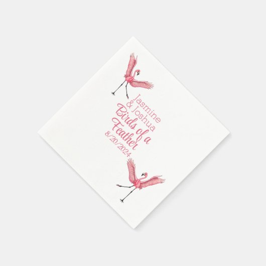 Flamingo Strand Trouwfeest Vogels van een Veer Servet (Hoek)