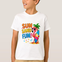 ☀️ Flamingo strand vakantie stijl voor kinderen 🌴 T-shirt