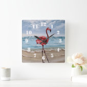Flamingo Strand Vierkante Klok (Huis)
