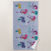 Flamingo strandhanddoek strandlaken (Voorkant)
