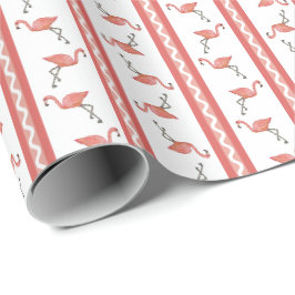 Flamingo Streep Cadeaupapier
