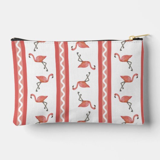 Flamingo Stripe Zipper Pouch Etui (Achterkant)