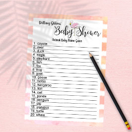 Flamingo Stripes Baby shower Dierlijke Baby Naam S Kaart