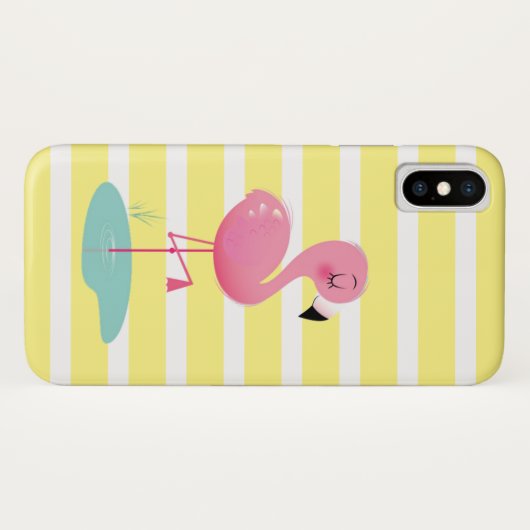Flamingo & Stripes Phone case (Achterkant (horizontaal))