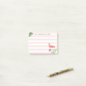 Flamingo Stripes Post-it® notes, 4 x 3 inch Notes (Op bureau)