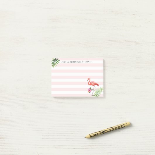 Flamingo Stripes Post-it® notes, 4 x 3 inch Post-it® Notes (Op bureau)