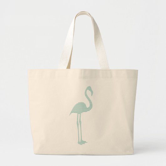 Flamingo - strips - blauw en wit. grote tote bag (Voorkant)
