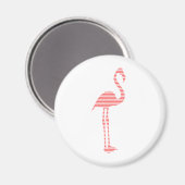 Flamingo - strips - roze en wit. magneet (Voorkant / Achterkant)