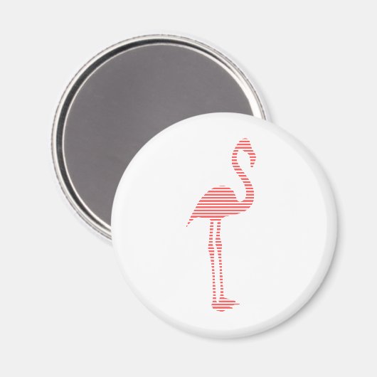 Flamingo - strips - roze en wit. magneet (Voorkant / Achterkant)