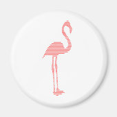 Flamingo - strips - roze en wit. magneet (Voorkant)