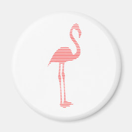 Flamingo - strips - roze en wit. magneet