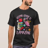 Flamingo Student Happy Back School Second Grage is T-shirt (Voorkant)