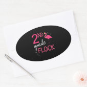 Flamingo Student Hogere Tevreden 2e Graadkuiken Ovale Sticker (Envelop)