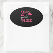 Flamingo Student Hogere Tevreden 2e Graadkuiken Ovale Sticker (Tas)