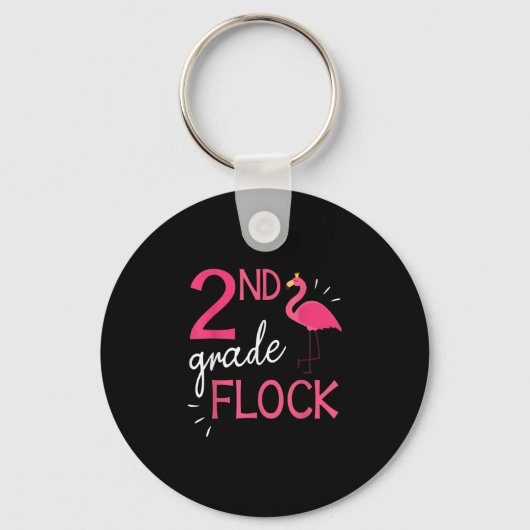 Flamingo Student Hogere Tevreden 2e Graadkuiken Sleutelhanger (Voorkant)