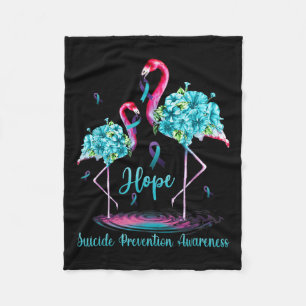 Flamingo Suïcidepreventie bewustzijn Fleece Deken