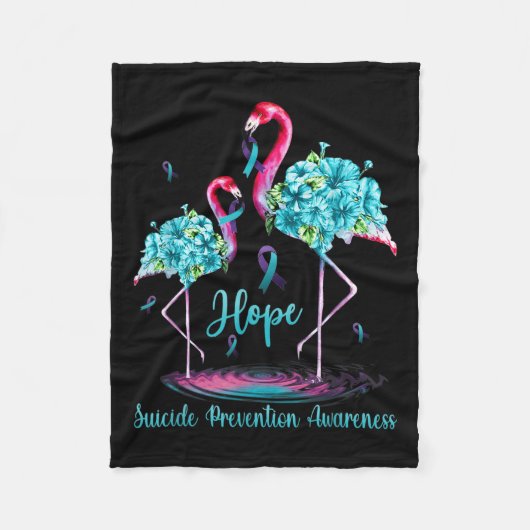 Flamingo Suïcidepreventie bewustzijn  Fleece Deken (Voorkant)