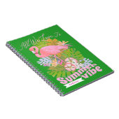 Flamingo Summer Green Notitieboek (Rechterzijde)