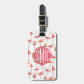 Flamingo Summer | Monogram | BAGAGELABEL (Voorkant verticaal)