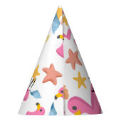 Flamingo summer party feesthoedjes (Achterkant)