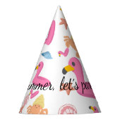 Flamingo summer party feesthoedjes (Voorkant)