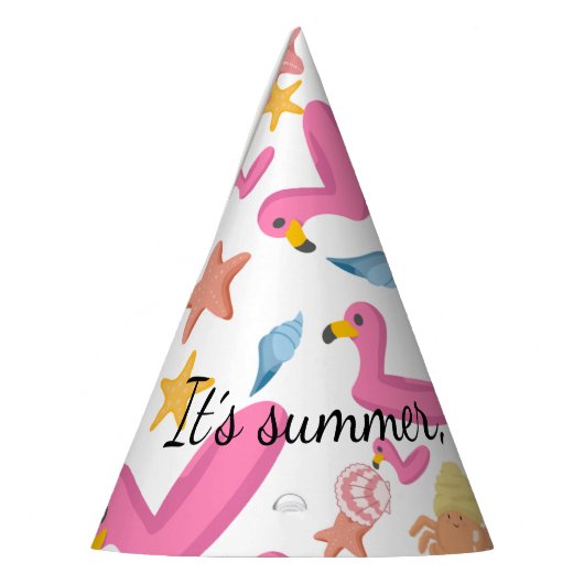 Flamingo summer party feesthoedjes (Links)