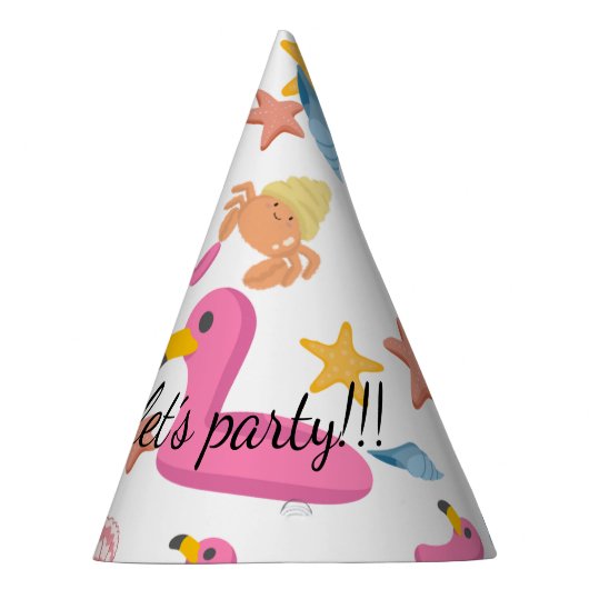 Flamingo summer party feesthoedjes (Rechts)