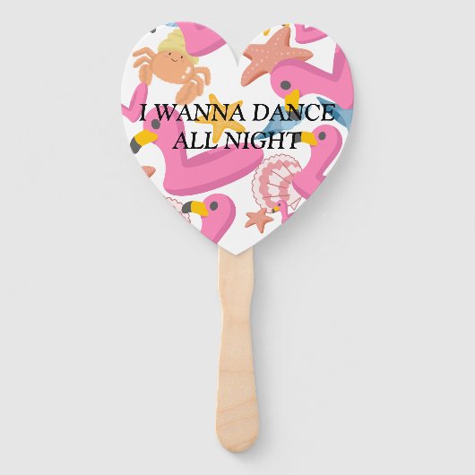 Flamingo summer party handwaaier (Achterkant)