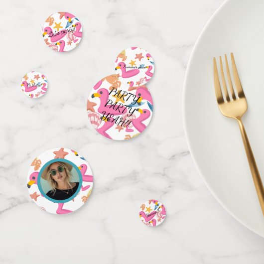 Flamingo summer party photo confetti (Groep)