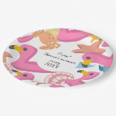 Flamingo summer party text papieren bordje (Gekanteld)