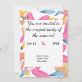 Flamingo summer party with photo kaart (Achterkant)