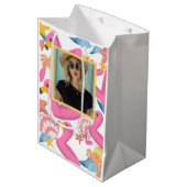 Flamingo summer party with photo medium cadeauzakje (Voorkant Gekanteld)