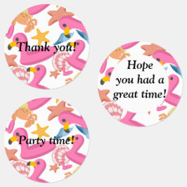 Flamingo summer party with text labels