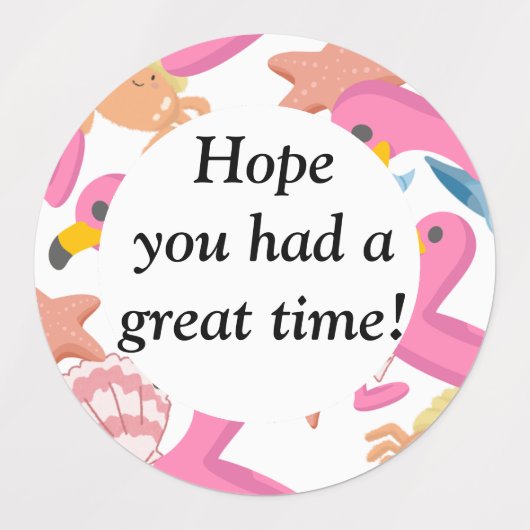 Flamingo summer party with text labels (Design 2)