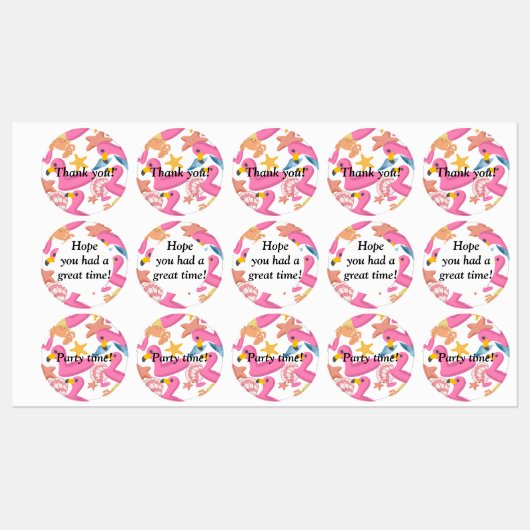 Flamingo summer party with text labels (Vel)