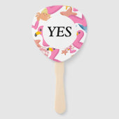 Flamingo summer party Yes No game Handwaaier (Voorkant)