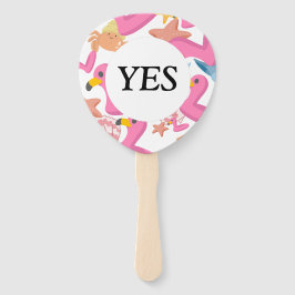 Flamingo summer party Yes No game Handwaaier