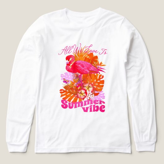 Flamingo Summer Pink Tri-Blend Shirt (Voorkant)