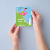 Flamingo Summer Splish Splash Kids Birthday Party Flyer (Hand)