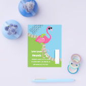 Flamingo Summer Splish Splash Kids Birthday Party Flyer (Enkel)