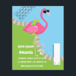 Flamingo Summer Splish Splash Kids Birthday Party Flyer<br><div class="desc">Koel een kinder zomerpool of een uitnodiging van een strandpartij die aan uw specificaties kan worden aangepast. Let wel dat deze uitnodiging op flyer paper staat en erg dun is. Enveloppen zijn niet inbegrepen. Voor dikkere uitnodigingen met enveloppen en overeenstemmende producten op hetzelfde thema,  zie het collectie hieronder.</div>