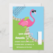 Flamingo Summer Splish Splash Kids Birthday Party Kaart (Voorkant)