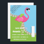 Flamingo Summer Splish Splash Kids Birthday Party Kaart<br><div class="desc">Koel een kinder zomerpool of een uitnodiging van een strandpartij die aan uw specificaties kan worden aangepast.</div>