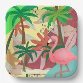 Flamingo Summer ThMED Papieren Bordje (Voorkant)